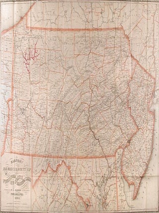 Railroad, Canal & County Map of Pennsylvania, New Jersey & Adjoining States