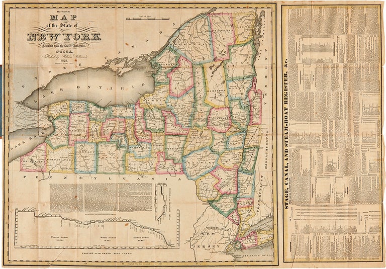 Item #3266 The Tourist's Map of the State of New York Compiled from the Latest Authorities. William WILLIAMS.