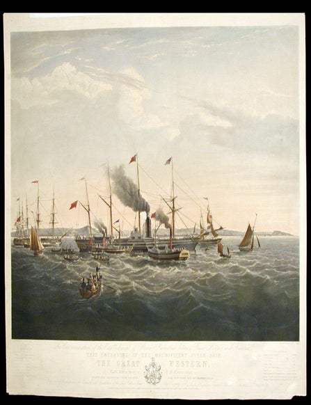 Item #4103 In Commemoration of the Establishment of Steam Navigation between Great Britain and America, the Magnificent Steam Ship the Great Western. Joseph WALTER.