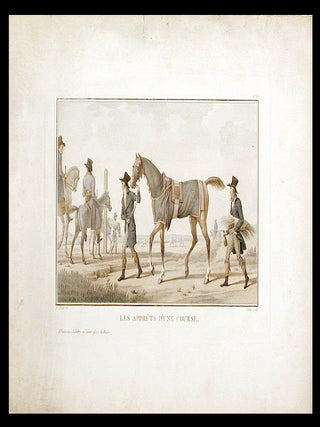 Item #5242 Les Jockeys montés; Les Apprèts d'une course. After Carle VERNET,...