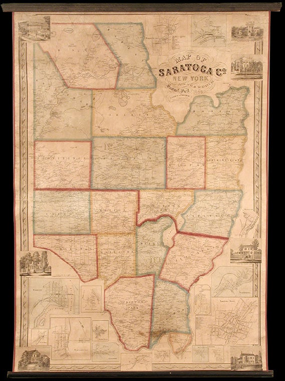 Item #5396 Map of Saratoga Co. New York from Actual Surveys. Samuel GEIL.