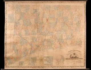 Item #5639 Clark & Tackaburys New Topographical Map of the State of Connecticut. Compiled from...