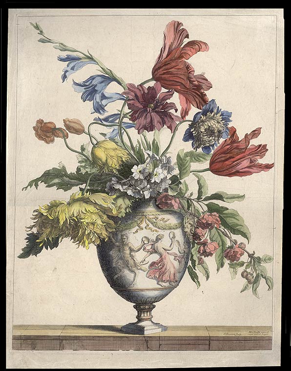 Item #6329 [Still-life of flowers in a vase]. MONNOYER, Jean Baptiste.