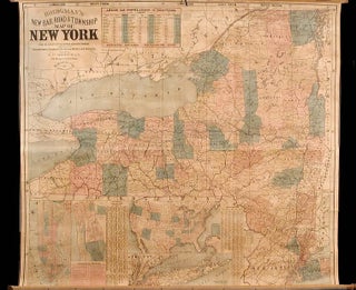 Item #6476 Bridgeman's New Rail Road & Township Map of New York. E. BRIDGEMAN