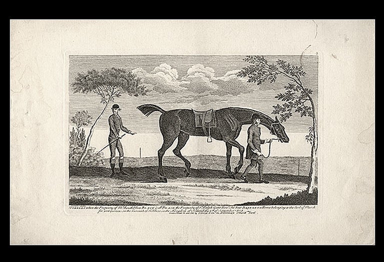 Item #6528 (Othello when the Property of Mr. Routh) Now Black & all Black the Property of Sr. Ralph Gore Bart. He beat Bajezet a Horse belonging to the Earl of March for 1000 Guineas on the Curragh of Keldare in the Kingdom of Ireland the 5th. of September 1751. After James SEYMOUR.