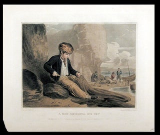 Item #6576 A Boy Angling; A Boy Mending His Net. After Richard WESTALL