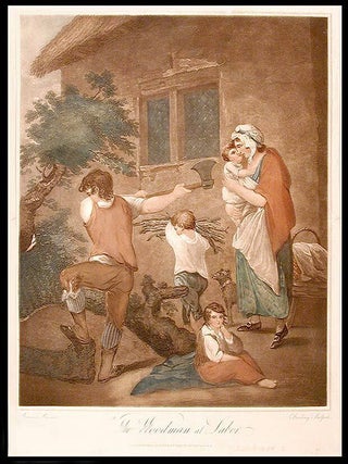 Item #6622 The Woodman at Labor; The Woodman's Repast. After Charles TURNER, Joseph BARNEY