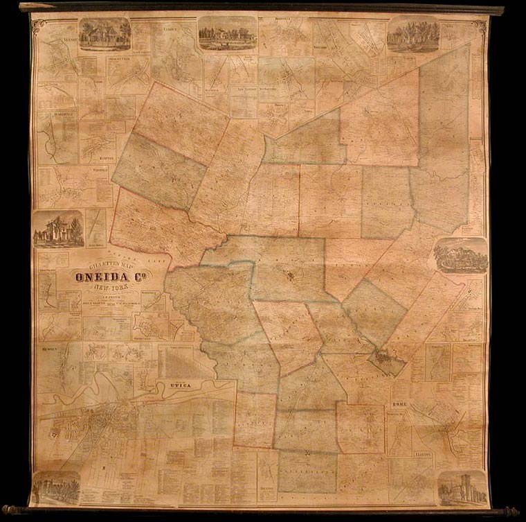 Item #6642 Gillette's Map of Oneida Co. New York from actual surveys under the direction of J. H. French. S. N. BEERS, D. J. Lake, F. W. Beers.