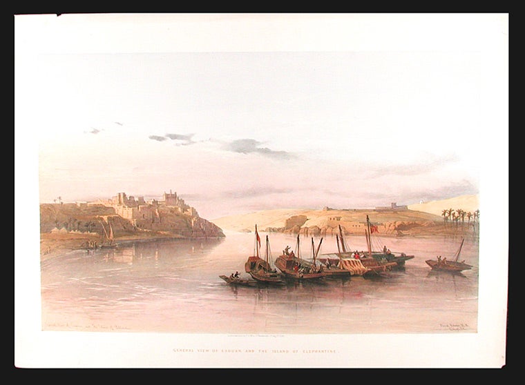 Item #7786 General View of Esouan and the Island of Elephantine. After David ROBERTS.