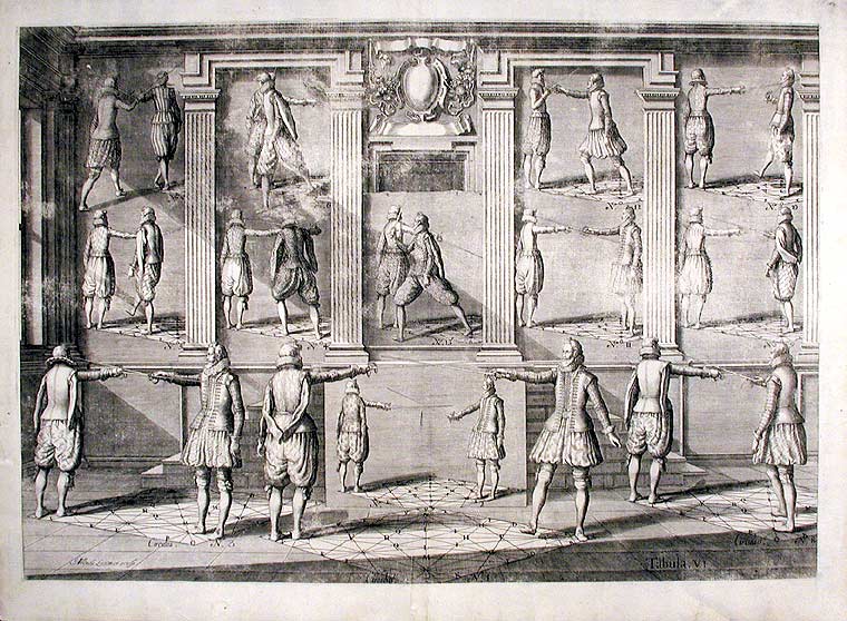 Item #10030 Plate from 'Academie de l'Espee'. Girard - Nicolas Petri LASTMAN THIBAULT, d.1625.