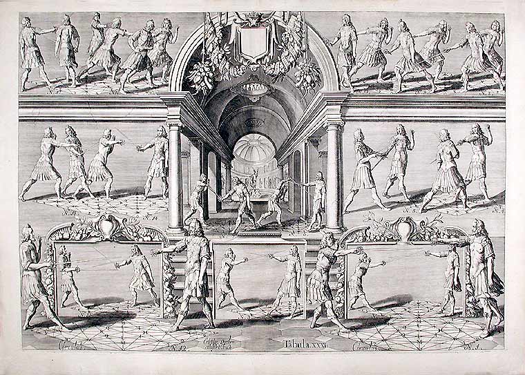 Item #10043 Plate from 'Academie de l'Espee'. Girard - Crispyn Van den QUEBORNE THIBAULT, d. 1652.