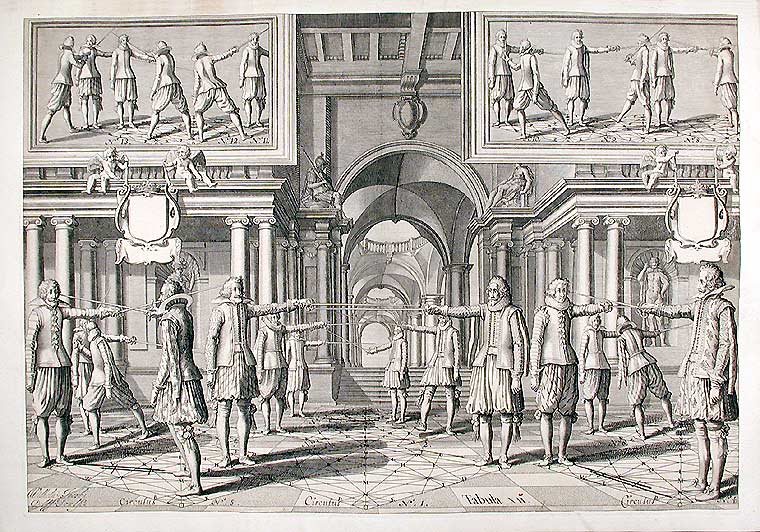 Item #10053 Plate from 'Academie de l'Espee'. Girard - Egbert van PANDEREN THIBAULT, d. 1637.