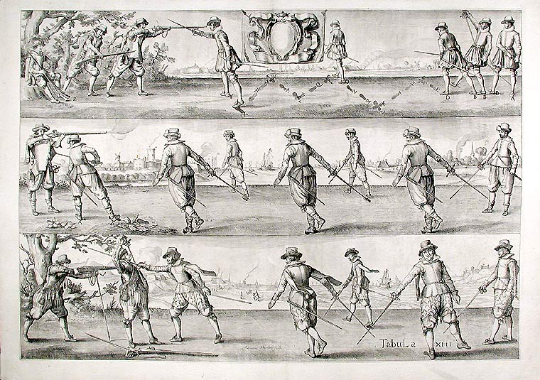 Item #10055 Plate from 'Academie de l'Espee'. Girard - Johann GELLE THIBAULT, d.