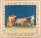 Item #10426 Detail of a fresco in the 'Domus Aureus'. Marco CARLONI, after Franciszek...