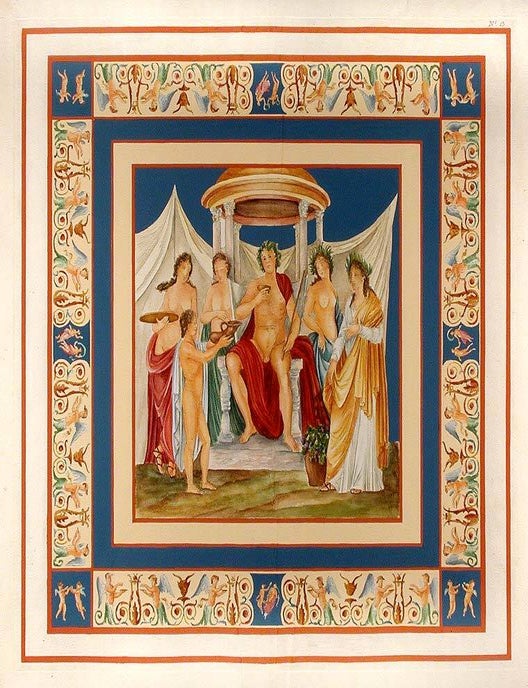 Item #10448 Detail of a fresco in the 'Domus Aureus'. Marco CARLONI, after Franciszek SMUGLIEWICZ, Vincenzo BRENNA.