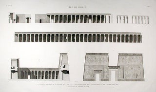 Item #10679 Île de Philae. Coupe et Élévation de la Galerie de l'Est. Élévations des Deux...
