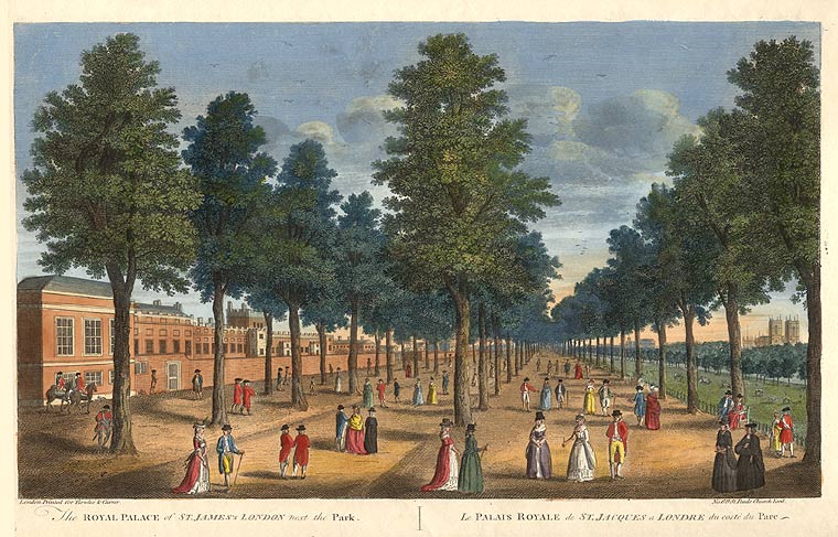 Item #10694 The Royal Palace of St. James's London next the Park: Le Palais Royale de St. Jacques a Londre du coste du Parc. VUE D'OPTIQUE.