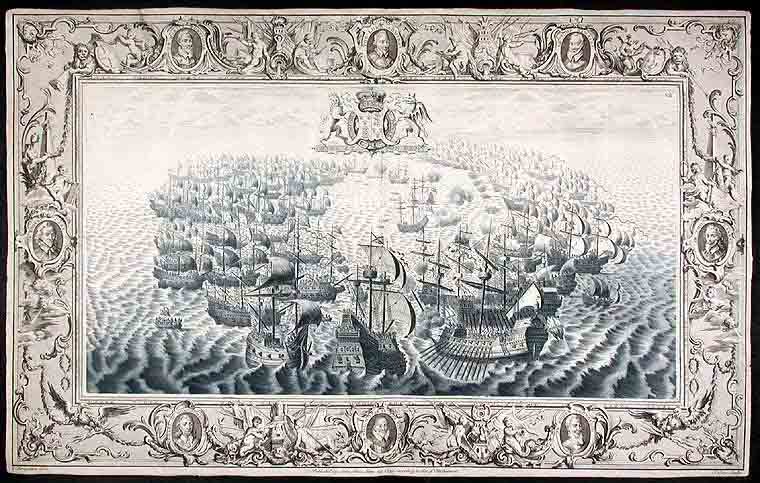 Item #10928 [Plate illustrating the defeat of the Spanish Armada by the English Fleet under the command of Lord Howard of Effingham in 1588]. John PINE.