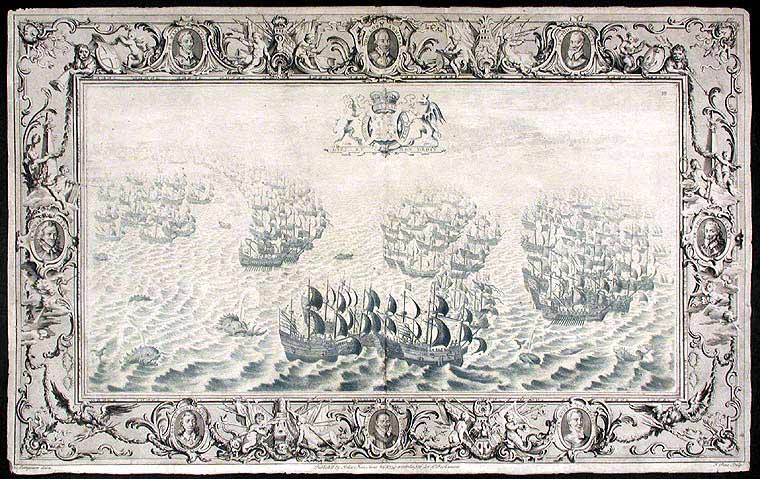 Item #10952 [Plate illustrating the defeat of the Spanish Armada by the English Fleet under the command of Lord Howard of Effingham in 1588]. John PINE.