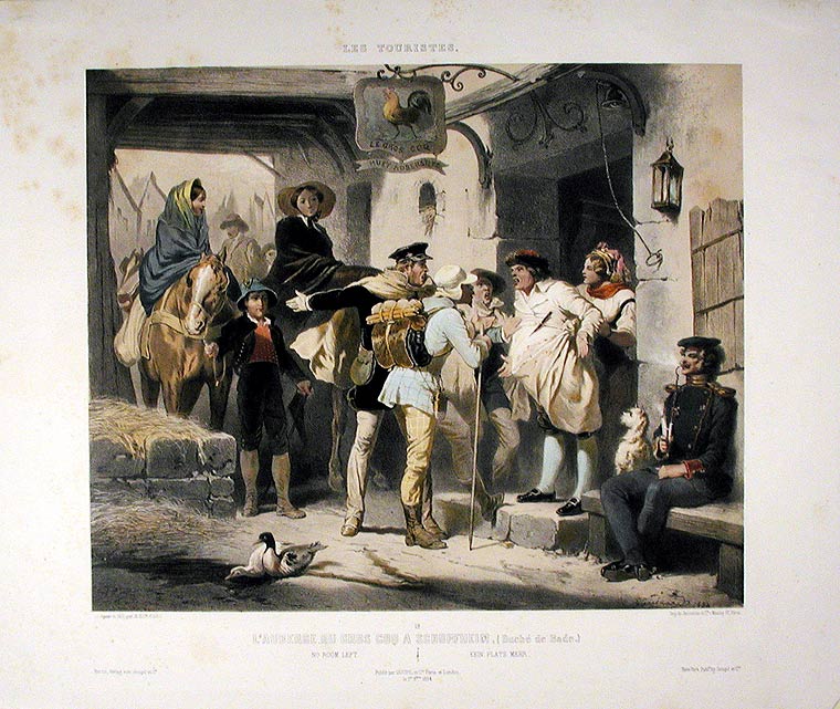 Item #12710 L'Auberge du Gros Coq a Schopfheim, (Duché de Bade) / No Room Left. Eugène Charles François GUÉRARD.