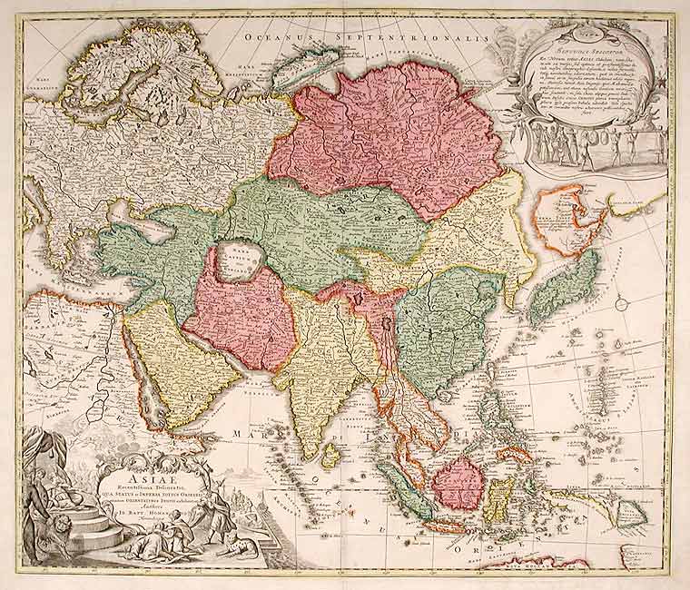 Item #12714 Recentissima Asiae Delineatio, Qua Status et Imperia Totius Orientis unacum Orientalibus Indiis exhibentur. Johann Christoph HOMANN.