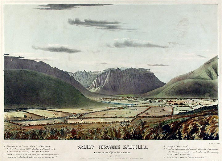Item #13567 Valley towards Saltillo, From near the base of "Palace Hill," at Monterey (Looking to the S. West) [No. 3 of a Series]. Lieutenant-Colonel Daniel Powers WHITING, b. 1808.