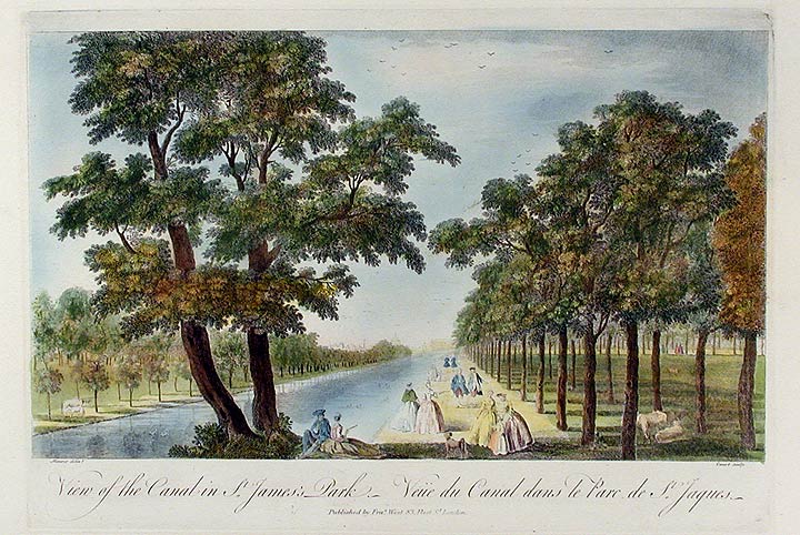 Item #13793 View of the Canal in St. James's Park / Veüe du Canal dans le Parc de St. Jacques. Peter Charles CANOT, after John MAURER.