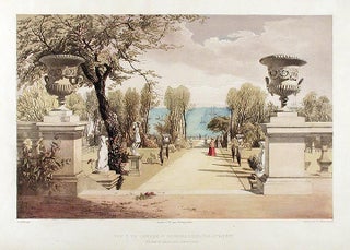 Item #13863 View in the Gardens at Westfield House, (Isle of Wight.) The Seat of Sir Agustus...