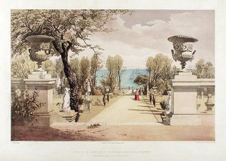 Item #13863 View in the Gardens at Westfield House, (Isle of Wight.) The Seat of Sir Agustus...