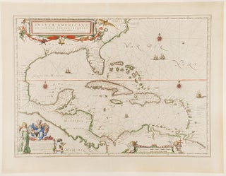Item #13895 Insulæ Americanæ in Oceano Septentrionali, cum terris adiacentibus. Willem BLAEU