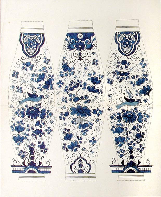 Item #13924 An original design for three porcelain vases. SAMSON, CO, designers.