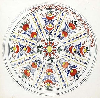 Item #13943 An original design for a porcelain plate. SAMSON, CO, designers