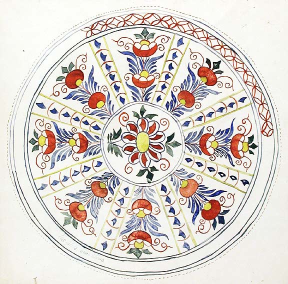 Item #13943 An original design for a porcelain plate. SAMSON, CO, designers.