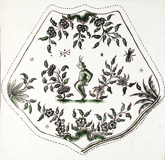 Item #13952 An original design for a porcelain plate. SAMSON, CO, designers.