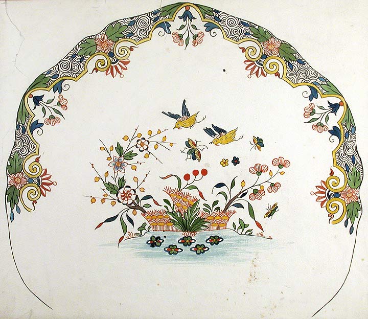 Item #13954 An original design for a porcelain plate. SAMSON, CO, designers.