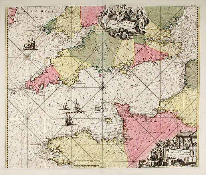Item #13984 [English Channel] Canalis inter Angliæ et Galliæ Littora. Pasecaert van 't Canaal tusschen Engeland en Vranckryck. Louis RENARD.