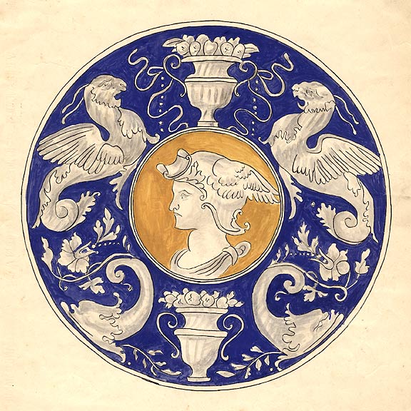 Item #14121 An original design for a porcelain plate. SAMSON, CO, designers.