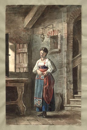 Item #14517 Italian Peasant Woman in a Domestic Interior. ANONYMOUS