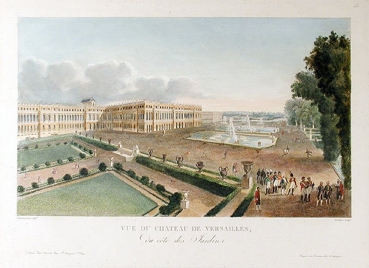 Item #14539 Vue du Chateau de Versailles, du côté des Jardins. Claude-François FORTIER, after COURVOISIER.