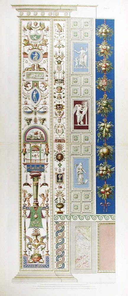 Item #14588 Decorative pilaster with fruit, flowers, and tendrils. RAPHAEL. Raffaello Sanzio d'Urbino.