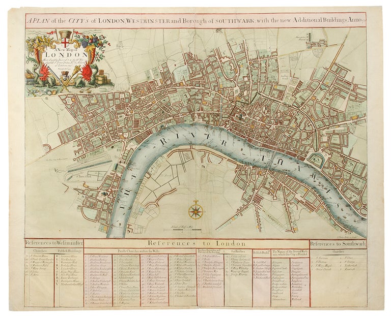 Item #14790 A Plan of the City's of London, Westminster and Borough of Southwark with the new Additional Buildings Anno 1720. John SENEX.