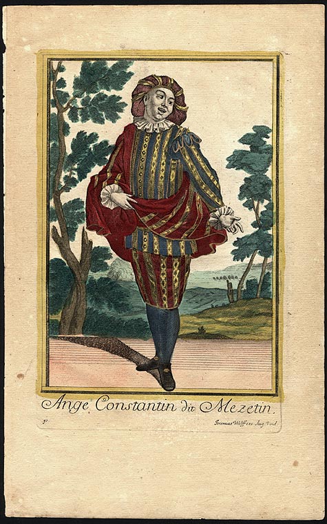 Item #15027 [Angelo Constantini as Mezzetin] Ange Constantin dit Mezetin. Jeremias WOLFF.