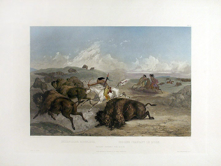 Item #15569 Indians Hunting the Bison. Karl BODMER.
