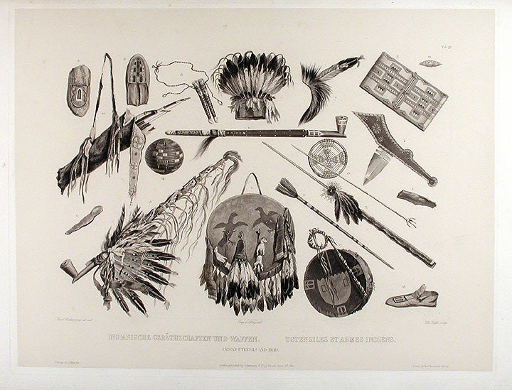 Item #15590 Indian Utensils and Arms. Karl BODMER.