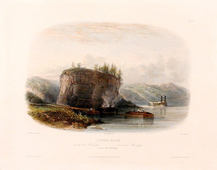 Item #15602 Tower-Rock view on the Mississippi. Karl BODMER.