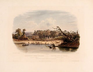 Item #15606 Punka Indians camped on the banks of the Missouri. Karl BODMER