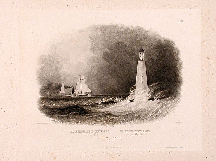 Item #15658 Cleveland Lighthouse on Lake Erie. Karl BODMER.