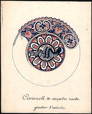 Item #15902 An original design for the lid of a porcelain bowl. SAMSON, CO, designers