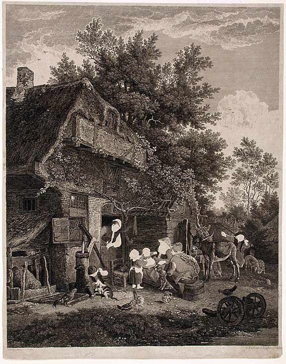 Item #16141 [Working Proof of a Country Cottage]. John BROWNE, after a., Cor. Du SART.