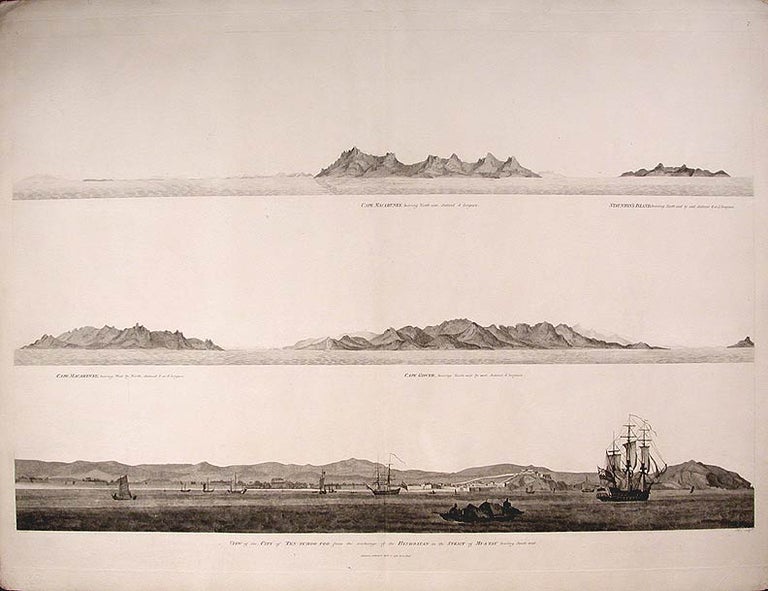 Item #16233 View of the City of Ten-Tchoo from the anchorage of the Hindostan in the Strait of Mi-A-Tau bearing South-west. Sir George Leonard STAUNTON, J. BARROW, B. BAKER.